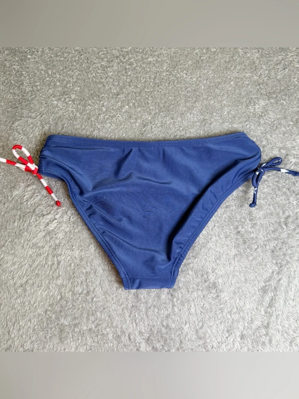 Cat & Jack Navy Blue Bikini Bottom with Red & White Braided Tie